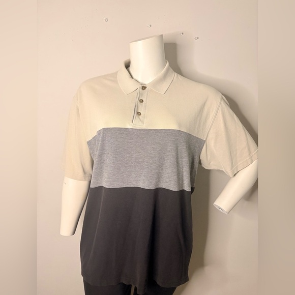 Preswick & Moore Gray and Black Polo Shirt with Color Block Design - Picture 1 of 14
